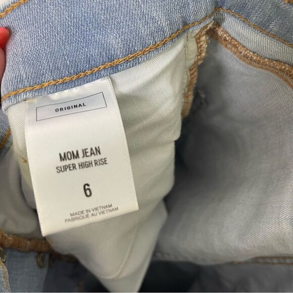 Express Super High Rise Button Fly Mom Jeans 6 - Picture 4 of 6
